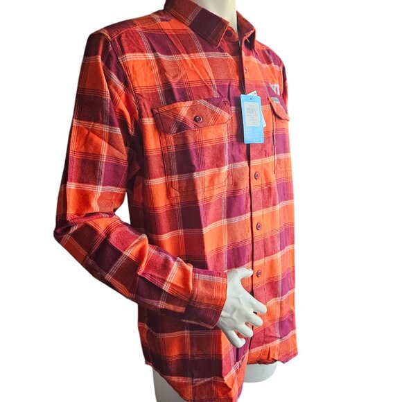 Columbia Shirt Men's Sz L Virginia Tech Flannel Button Up College VT Logo w Tags - Picture 4 of 9